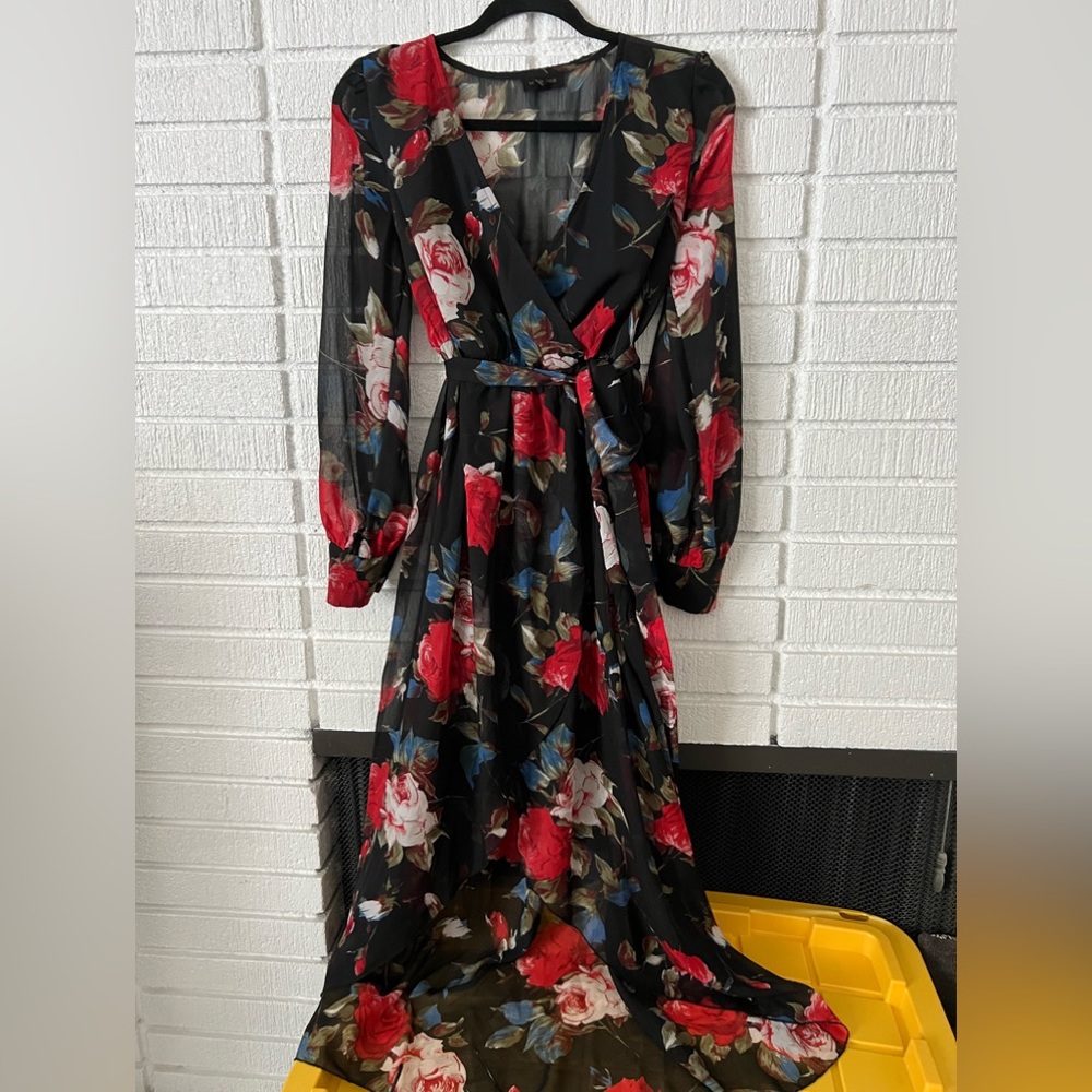 high low long sleeve dress